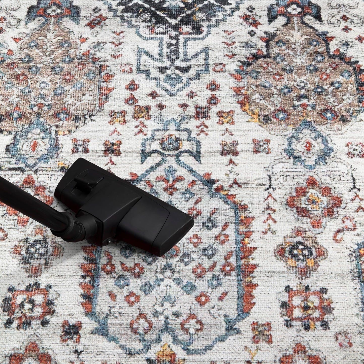 Tiderug Machine Washable Rugs, Offwhite/Multi