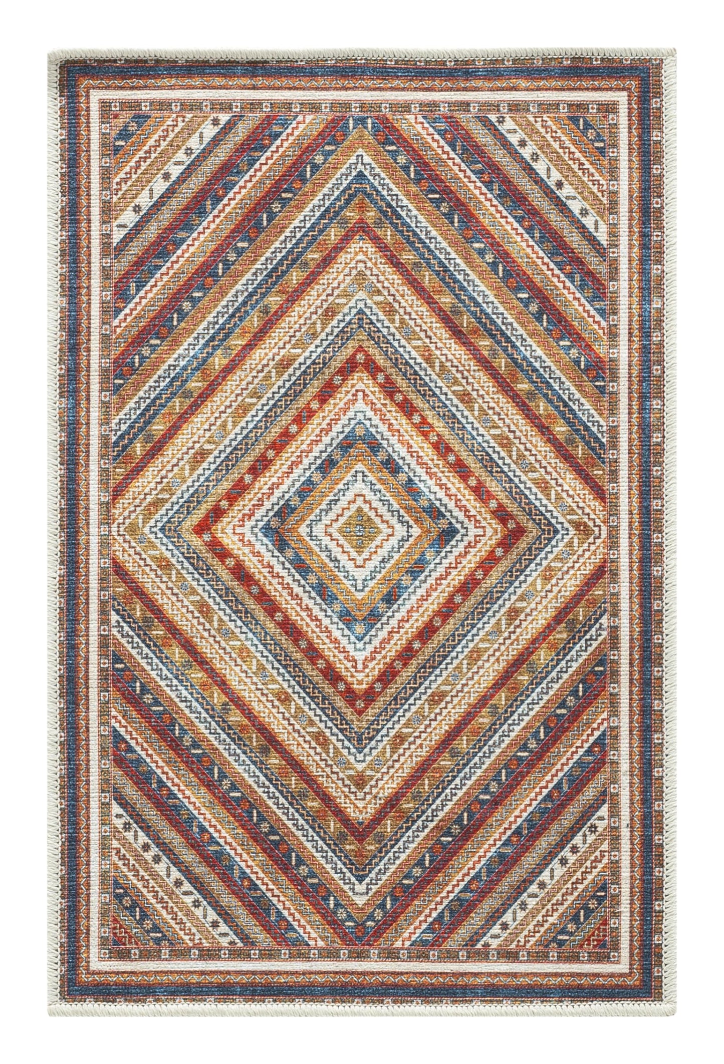 Cream Khotan rug in a modern reading nook with armchair