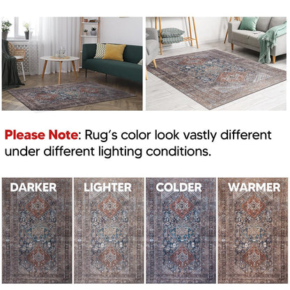 Antique Bakshaish rug in a designer dining room with wood table