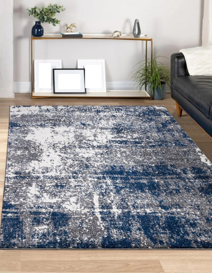 Elite Indoor Rugs, Abstract Navy/Gray