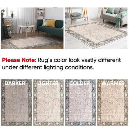 Antique Nain rug in a refined dining room with wood table