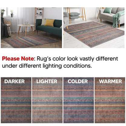 Tiderug Machine Washable Rugs, Grey/Multi