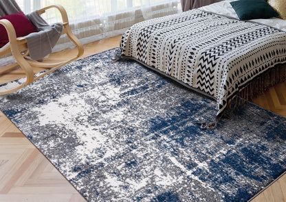 Elite Indoor Rugs, Abstract Navy/Gray