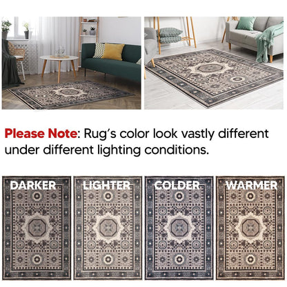 Beige sultanate rug in a dining room with modern table