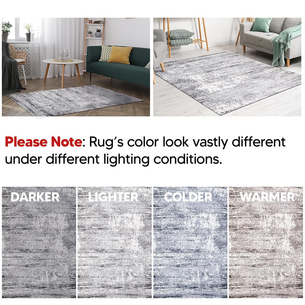 Neutral rug in a kids room with white furniture