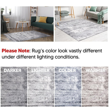Neutral rug in a kids room with white furniture