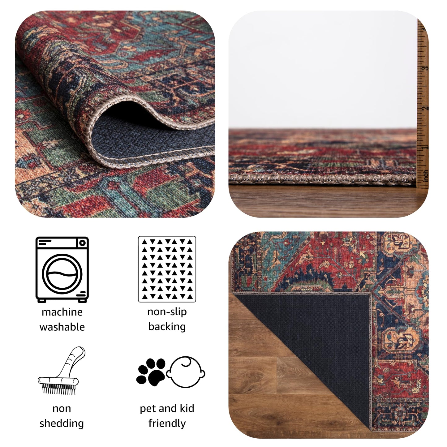 Heritage Mahal rug in a country library with leather chairs
