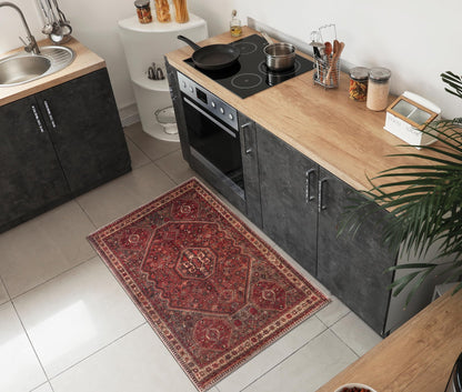 Tiderug Machine Washable Rugs, Red/Brown