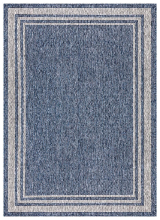 Terrace Outdoor Rugs, Border Navy