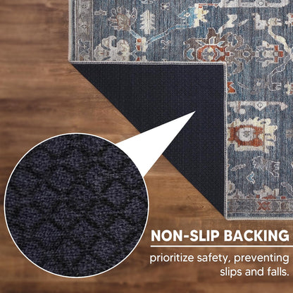 Charcoal and cream Farahan rug in a masculine bedroom retreat