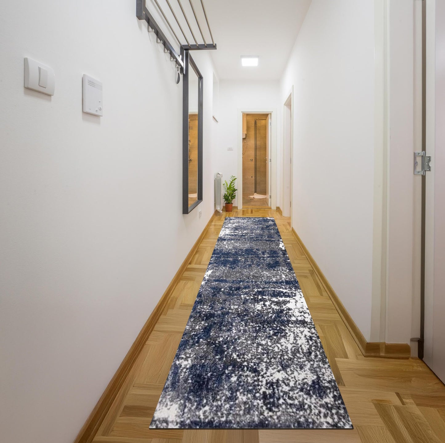 Elite Indoor Rugs, Abstract Navy/Gray