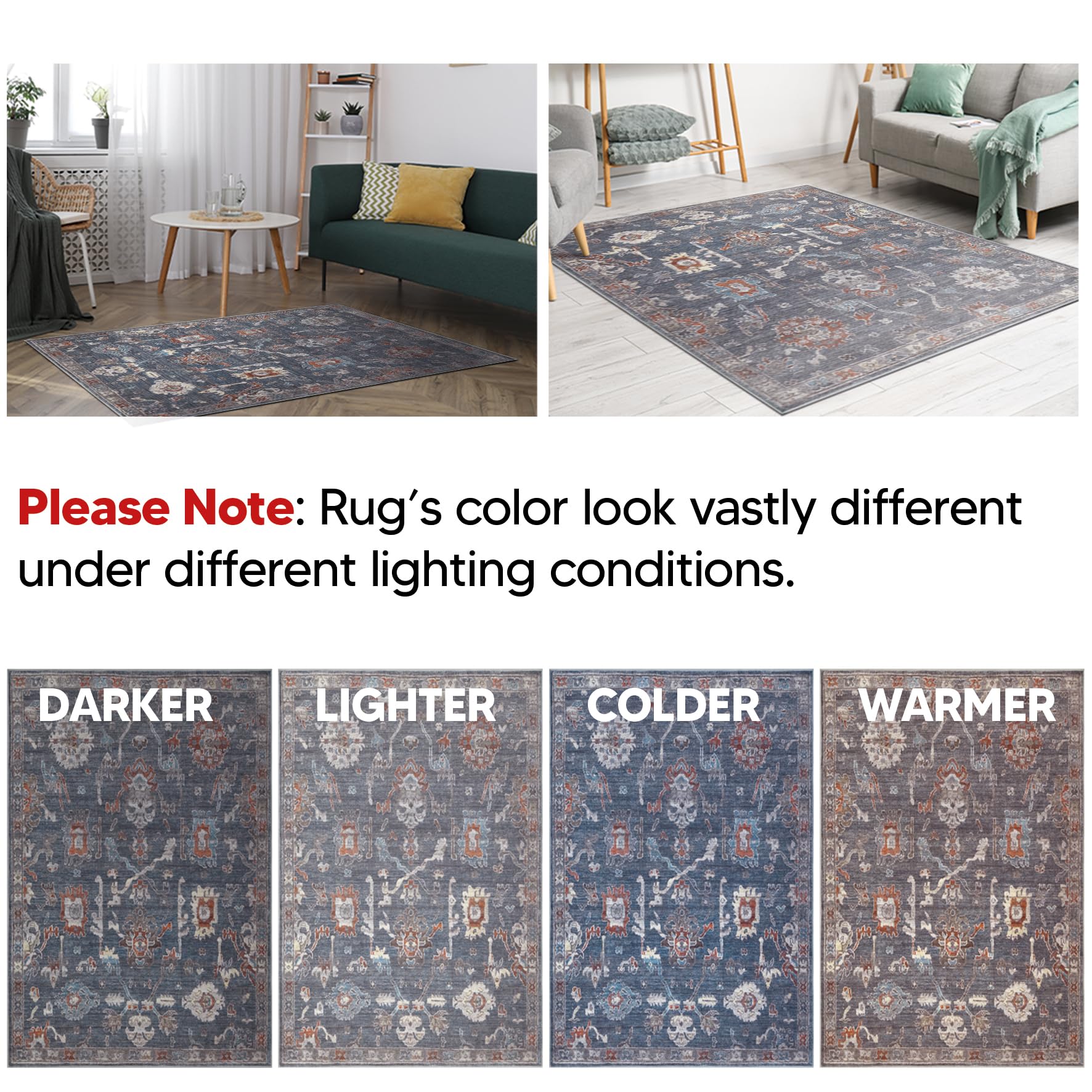 Antique Farahan rug in a refined dining room with dark wood table