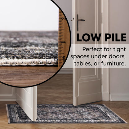 Tiderug Machine Washable Rugs, Black