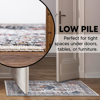 Tiderug Machine Washable Rugs, Offwhite/Multi