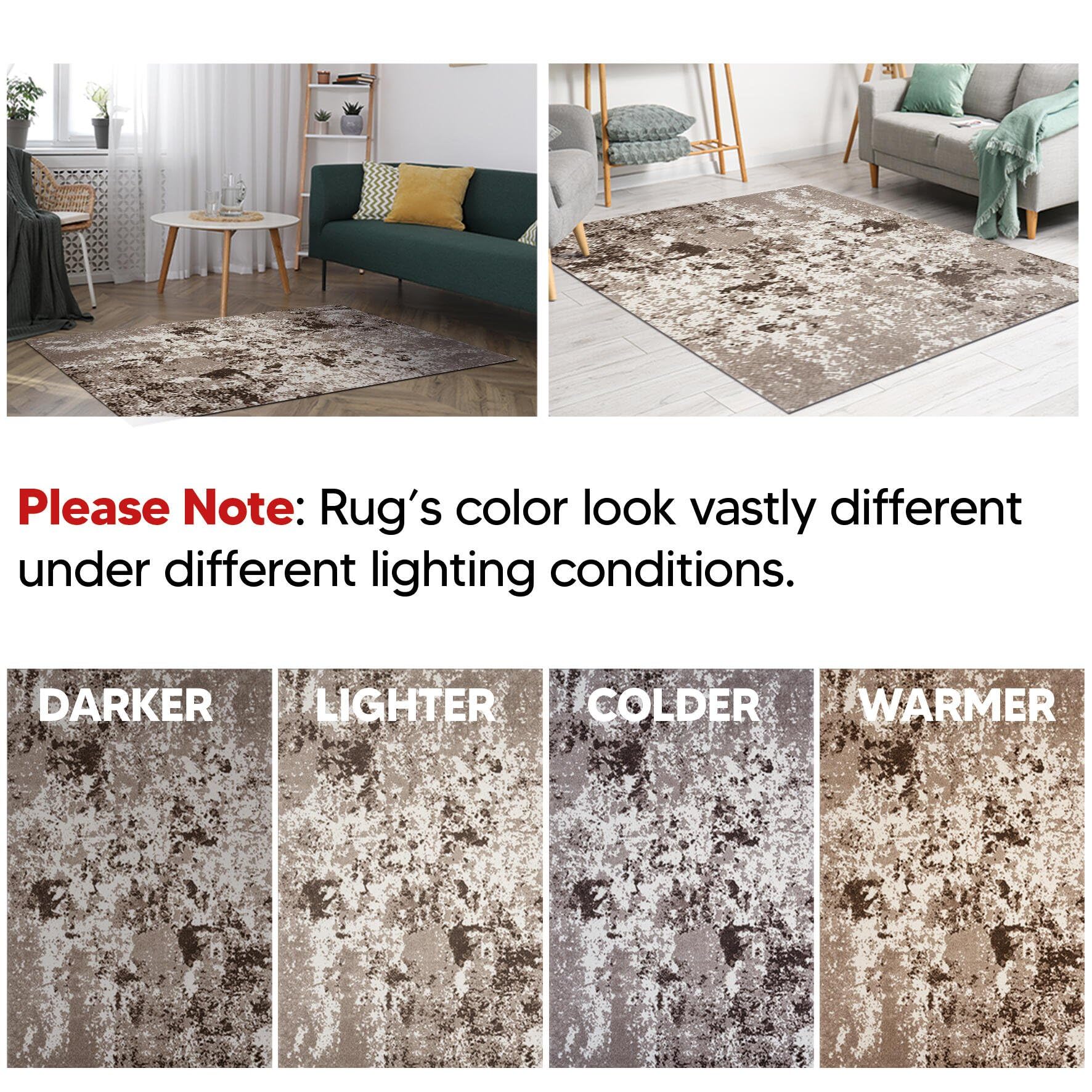 Neutral rug in a kids room with white and oak decor