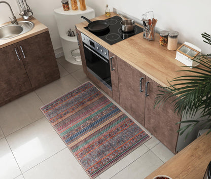 Tiderug Machine Washable Rugs, Grey/Multi