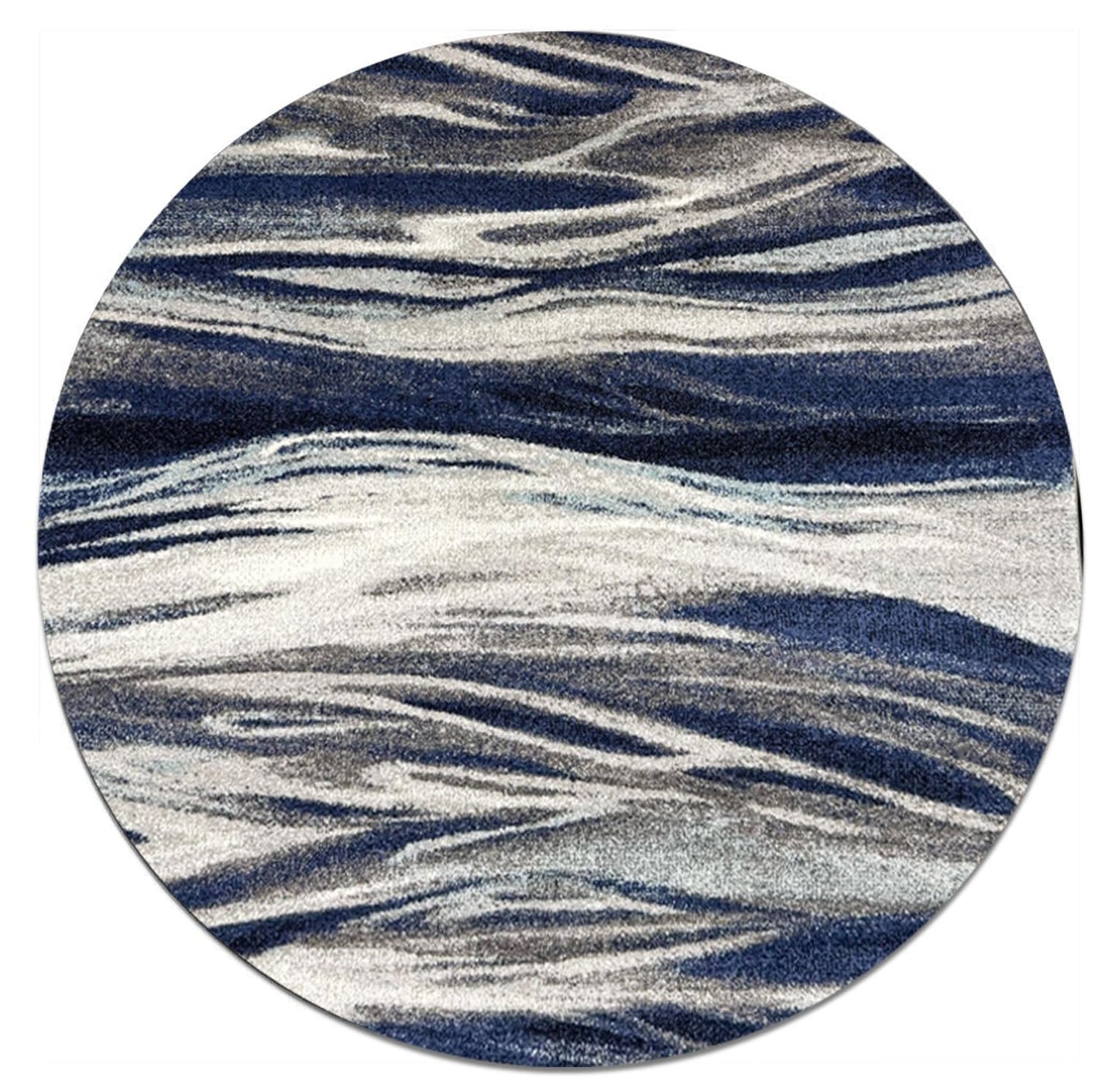 Edge detail of the swirling navy watercolor design