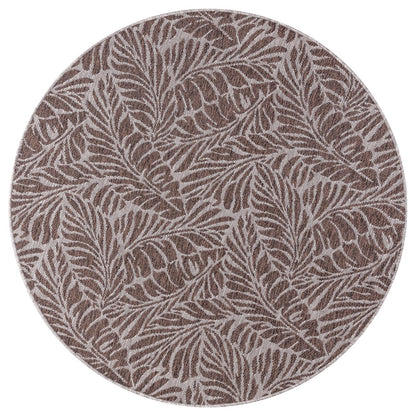 Brown tropical rug in conservatory screened porch setting