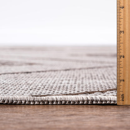 Bound edge detail of the Brown Berber Moroccan outdoor rug