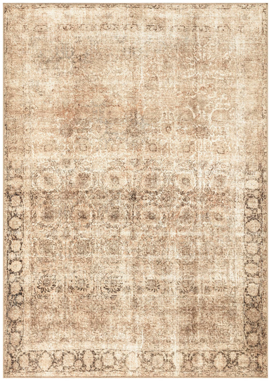 Tiderug Machine Washable Rugs, Beige / Brown