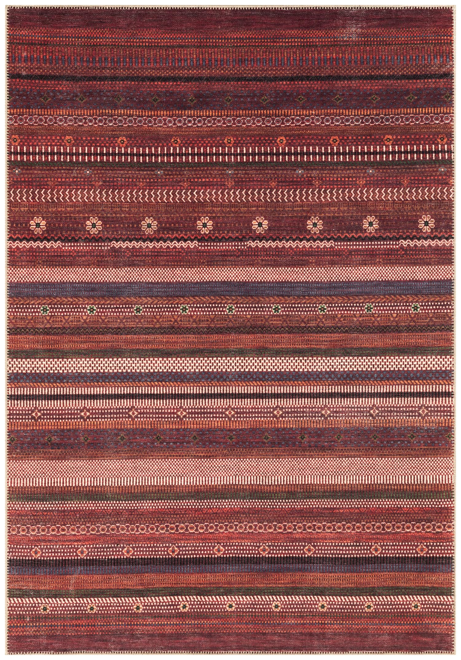 Afghan Bukhara area rug in burgundy with Tekke gul medallions