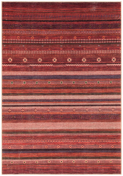 Afghan Bukhara area rug in burgundy with Tekke gul medallions