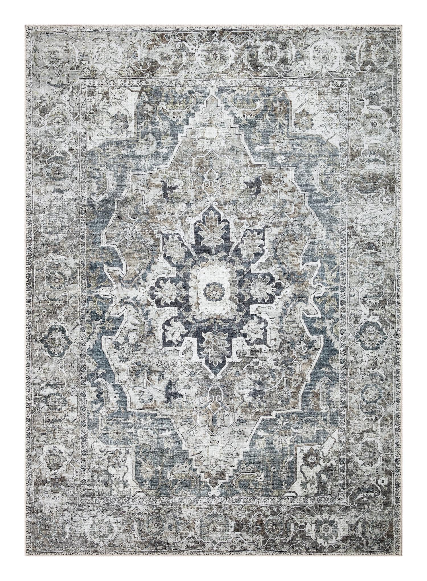 Antique Agra Indo-Persian area rug in ivory and teal with refined all-over palmette field