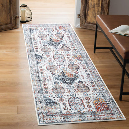 Tiderug Machine Washable Rugs, Offwhite/Multi