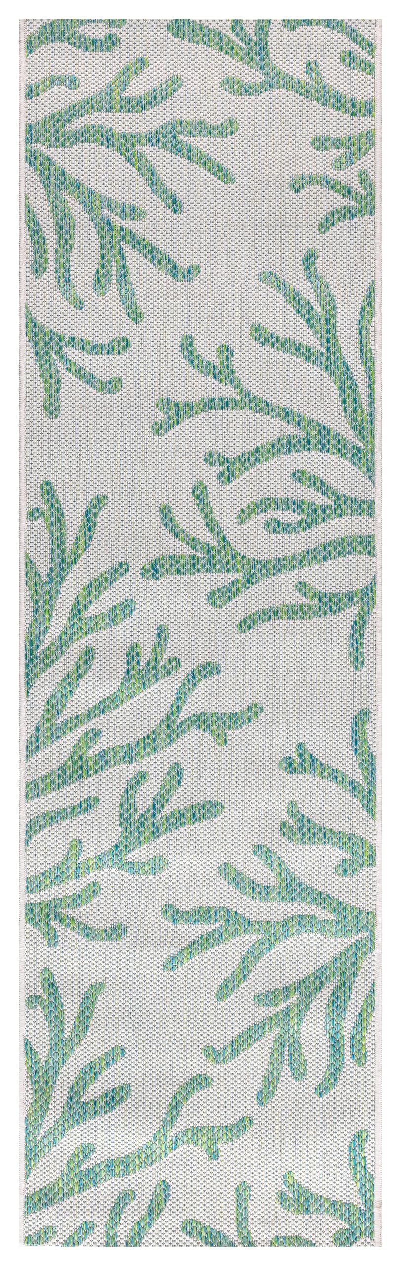 Close-up texture of the Green coral fronds on ivory ground
