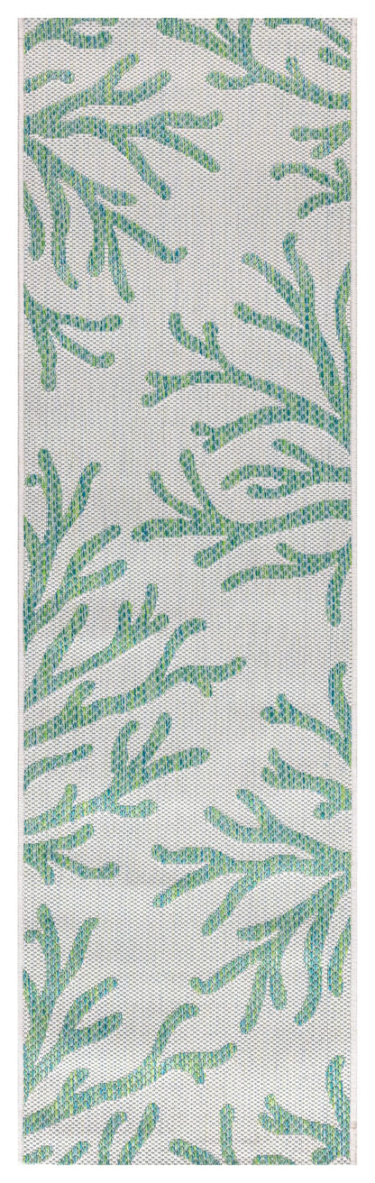 Close-up texture of the Green coral fronds on ivory ground