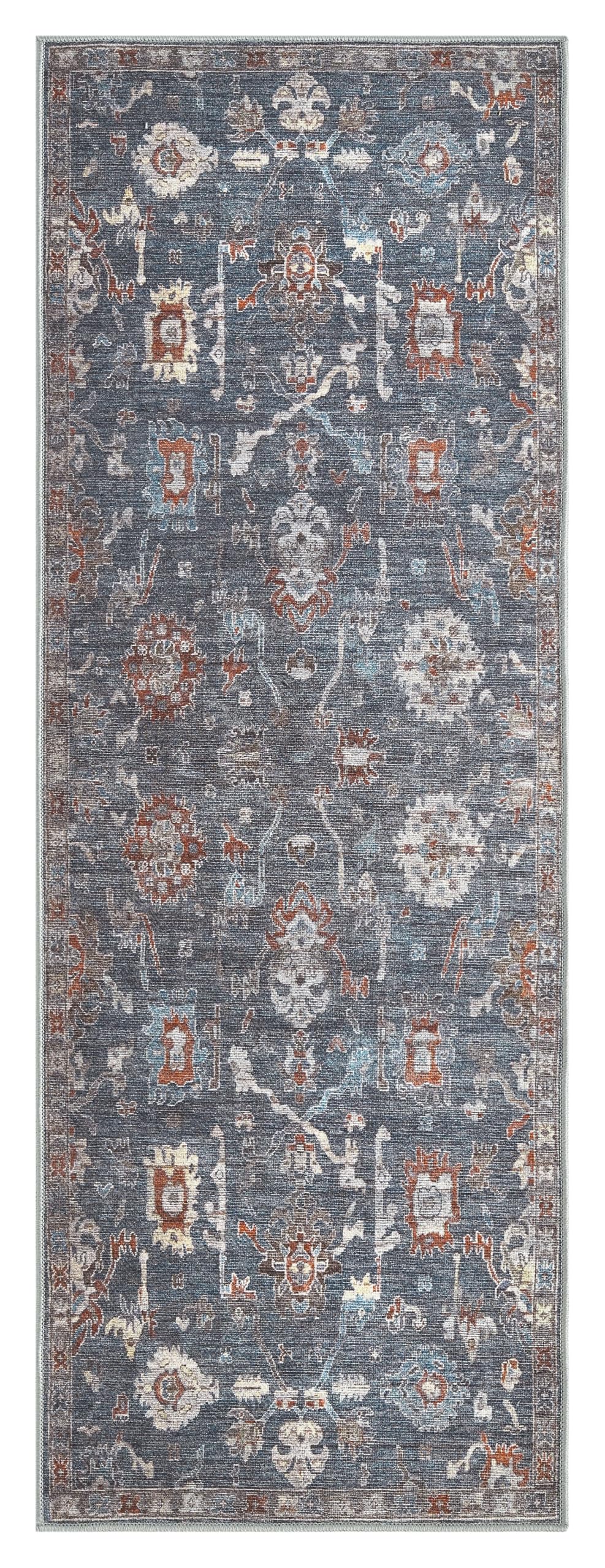Charcoal Farahan rug in a designer transitional living room