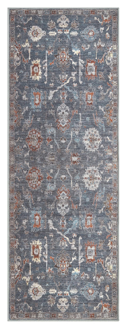 Charcoal Farahan rug in a designer transitional living room