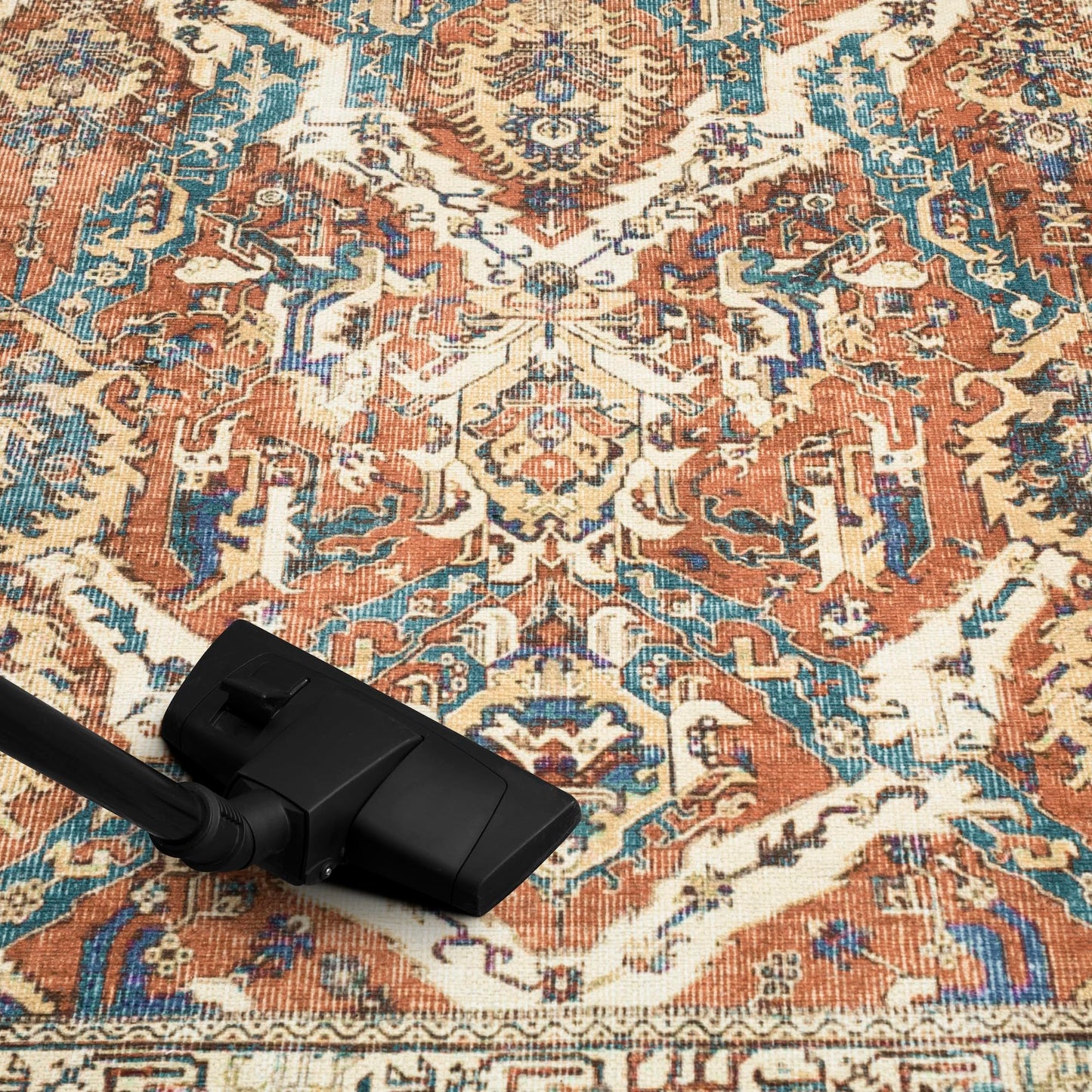 Persian-style runner styled in a long entry hallway