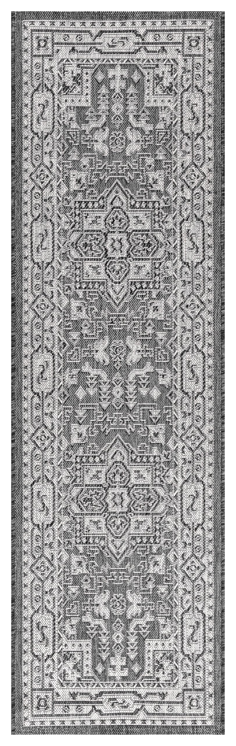 Close-up texture of the stepped Persian medallion in Black