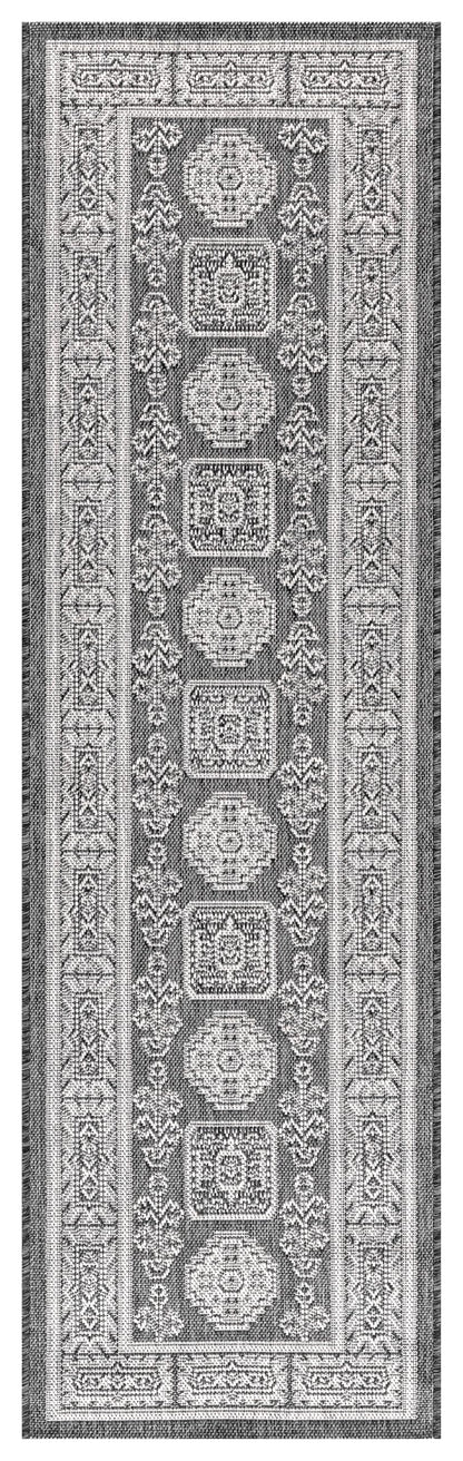Close-up texture of the octagonal güllü medallions in Black on gray