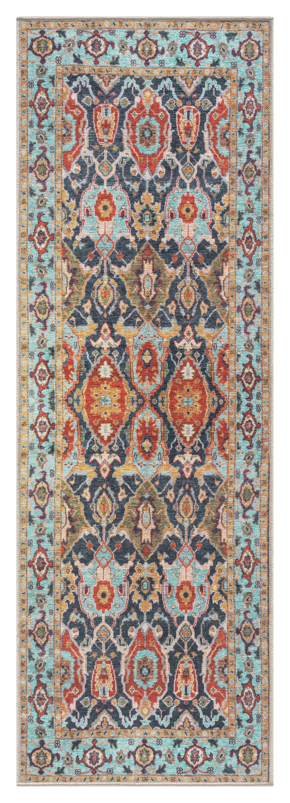 Tabriz rug in a designer living room with chesterfield sofa