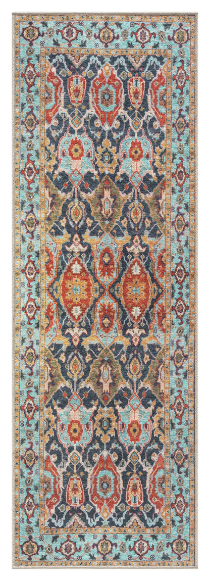 Tabriz rug in a designer living room with chesterfield sofa