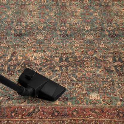 Tiderug Machine Washable Rugs, Green / Brown