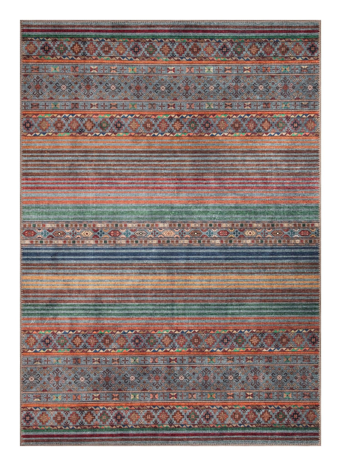 Tiderug Machine Washable Rugs, Grey/Multi