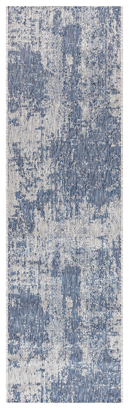Close-up texture of the Navy and ivory abstract weave