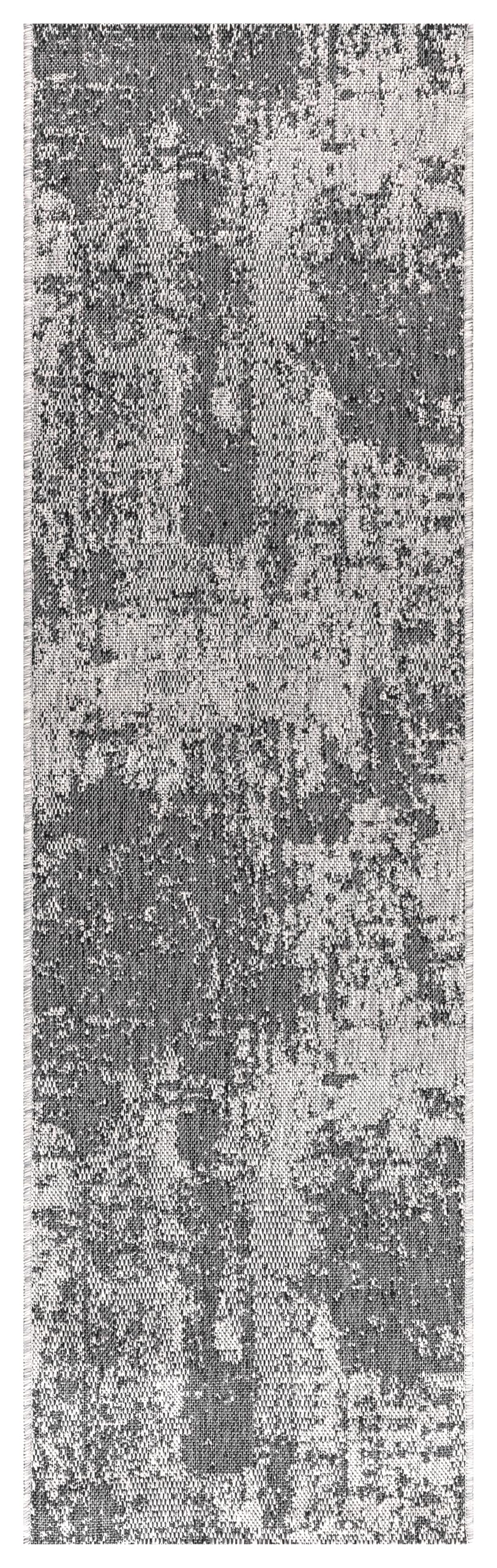 Close-up texture of the Black and ivory abstract weave