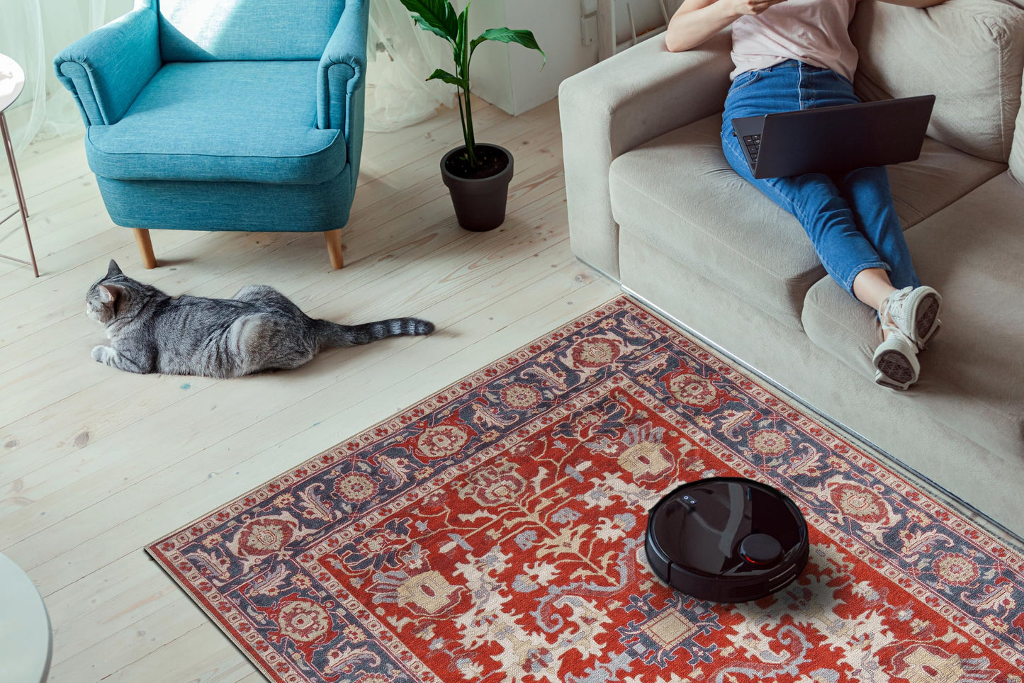 Persian Serapi runner styled in an entry hallway