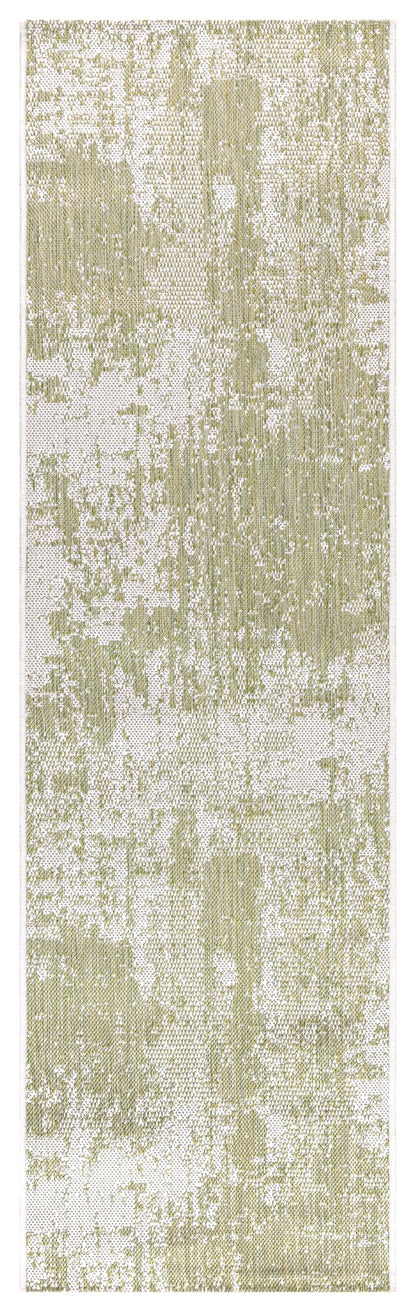 Close-up texture of the Green and ivory abstract weave