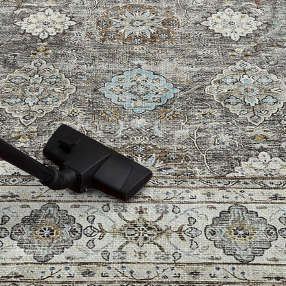 Turkish Oushak runner styled in a long entry hallway
