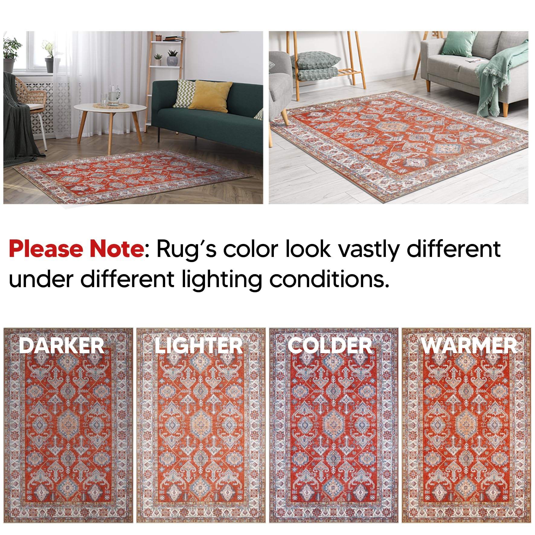 Antique Kazak rug in a farmhouse dining room with wood table