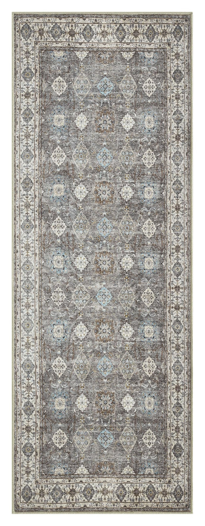 Oushak rug in a modern farmhouse open-plan living room