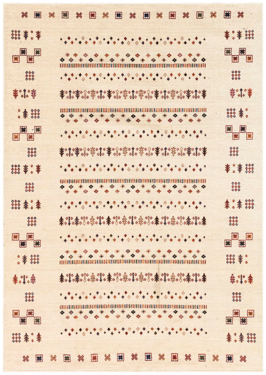 Tiderug Machine Washable Rugs, Offwhite /  Multicolor