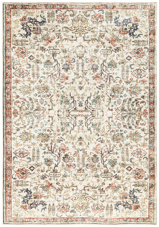 Tiderug Machine Washable Rugs, Multi Color / Beige