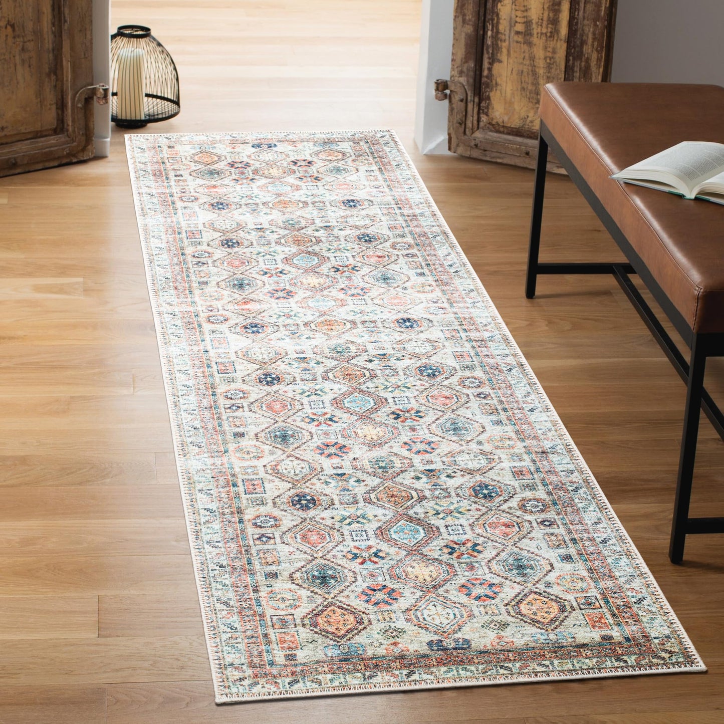 Tiderug Machine Washable Rugs, Beige/Multi