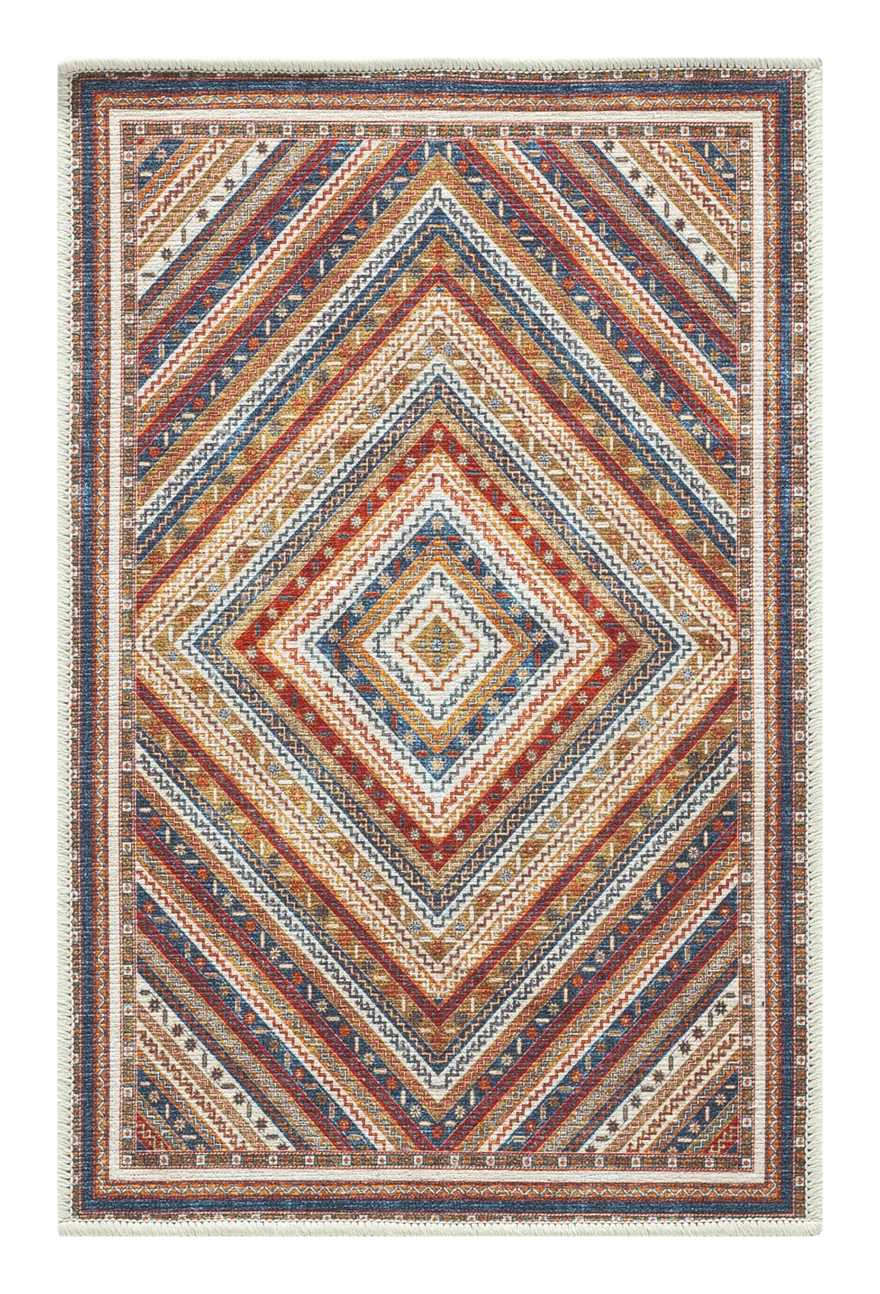 Cream Khotan rug in a modern reading nook with armchair